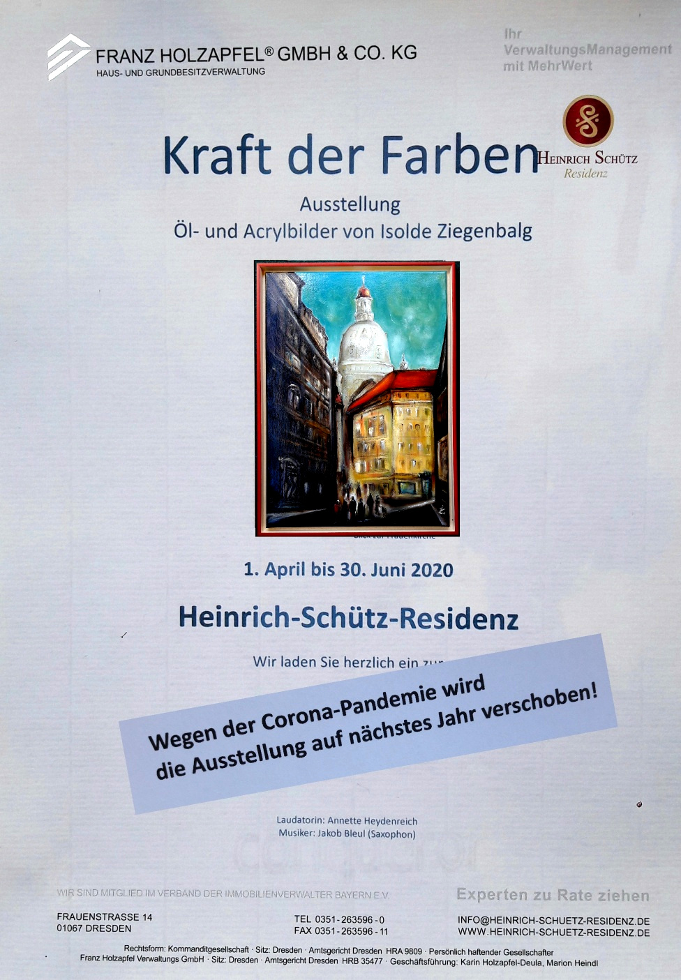 Flyer Ausstellung Kraft der Farben